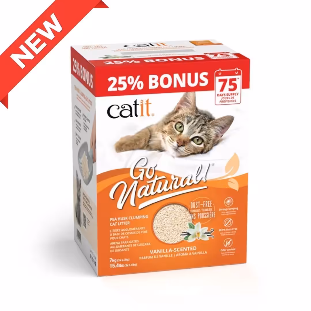 Catit Natural Pea Husk Litter Vanilla Natural Bonus 17.5 L- 75 days