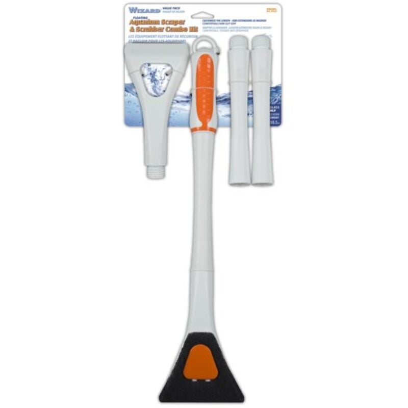 Penn-Plax Wizard Glass Aquarium Scraper & Scrubber Combo Kit Penn-Plax Wizard Glass Aquarium Scraper & Scrubber Combo Kit Indiefur.com