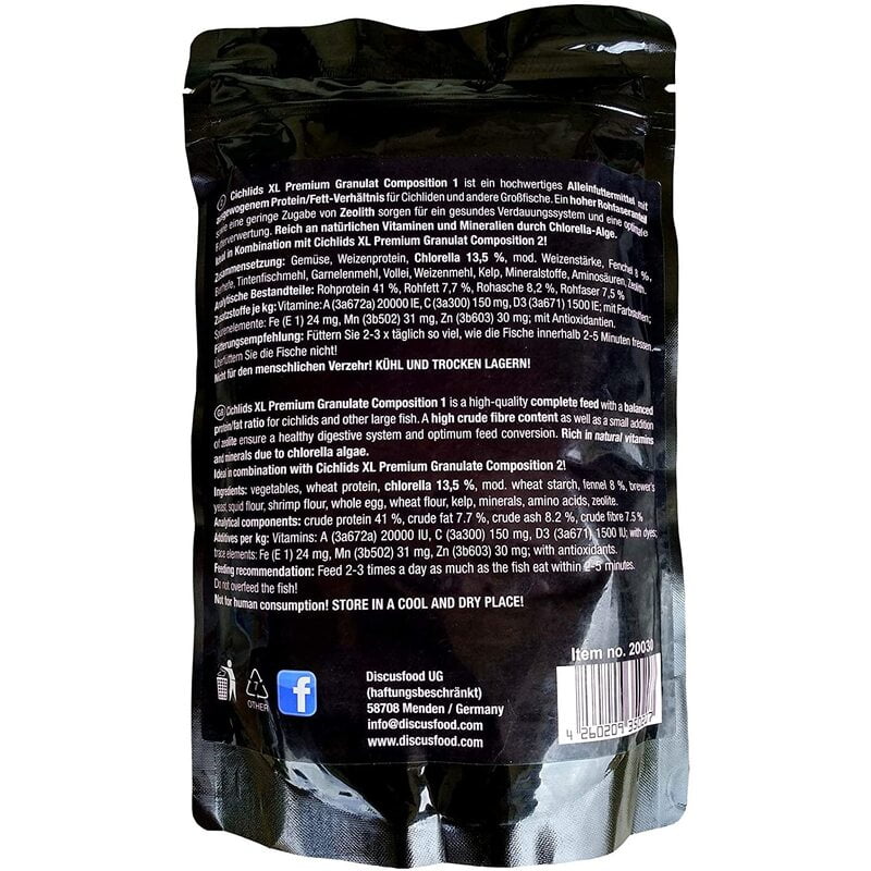 Exotica Cichlids XL Premium Granulat Exotica Cichlids XL Premium Granulat Composition 1