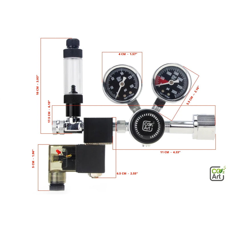 Co2Art PRO-SE Series - Aquarium CO2 Dual Stage Regulator with Integrated Solenoid Co2Art PRO-SE Series - Aquarium CO2 Dual Stage Regulator with Integrated Solenoid - Image 4