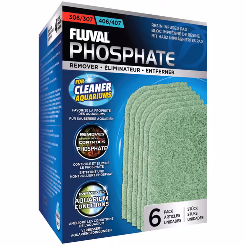 Phosphate Remover for 306/406, 307/407 Canister Filter, 6-Pack