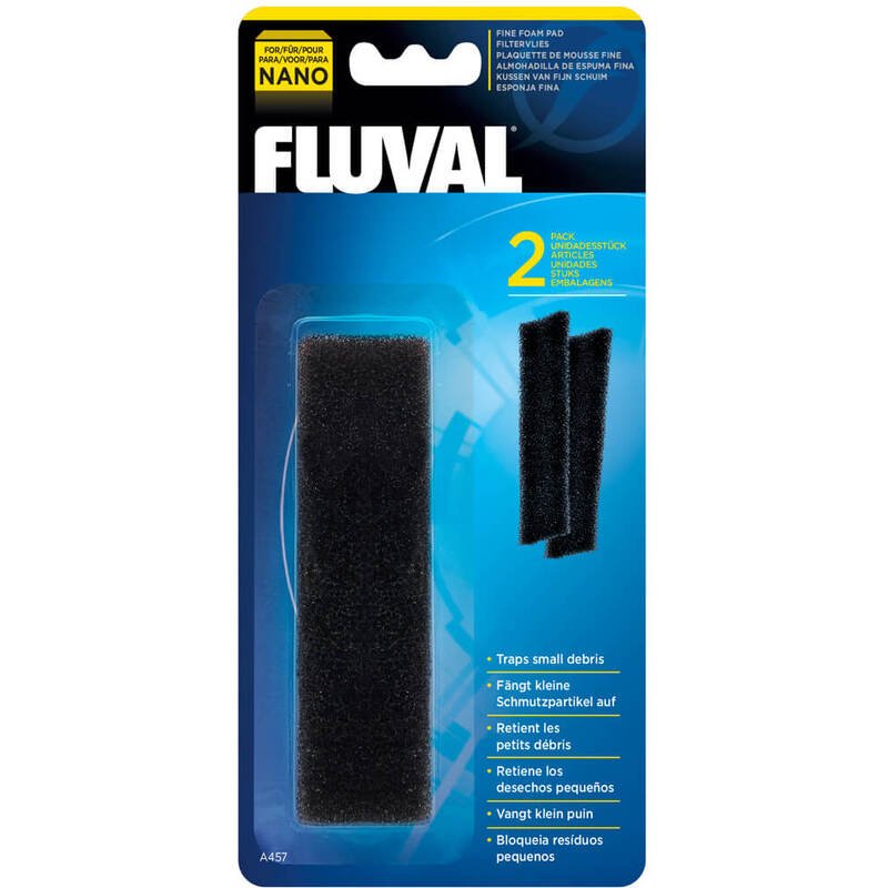 Fine Foam Pad for Nano Aquarium Filter, 2 - Pack Fluval Nano Filter Fine Foam Pad