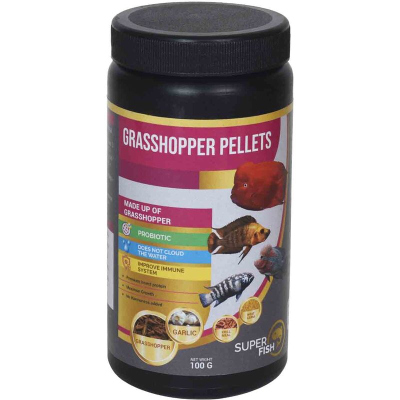 Teraa Superfish Grasshopper Pellets 100 gm Teraa Superfish Grasshopper Pellets 100 gm