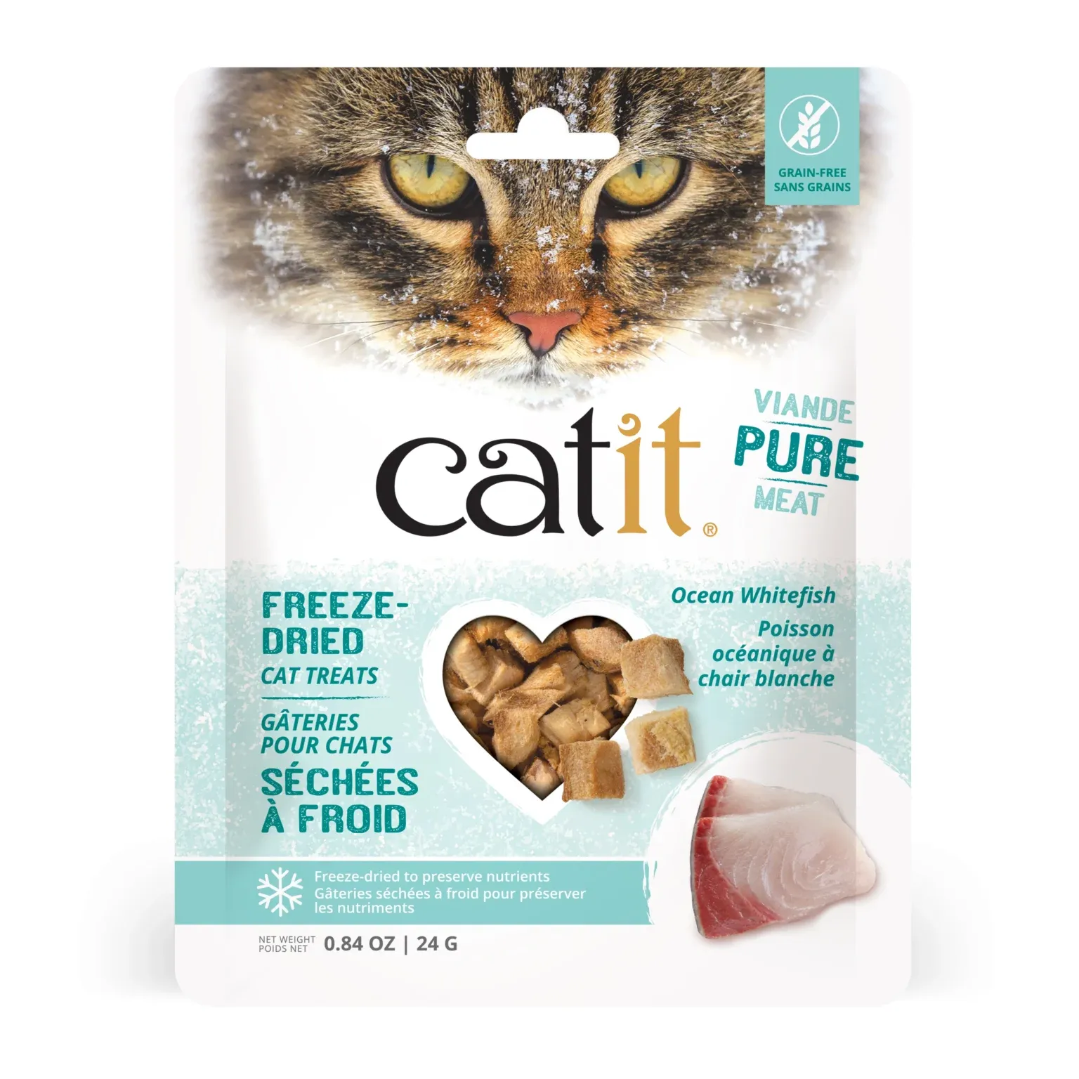 Catit Freeze Dried Raw Treat Ocean Whitefish 24 gm Catit Freeze dried Raw Treat, Ocean Whitefish, 24g