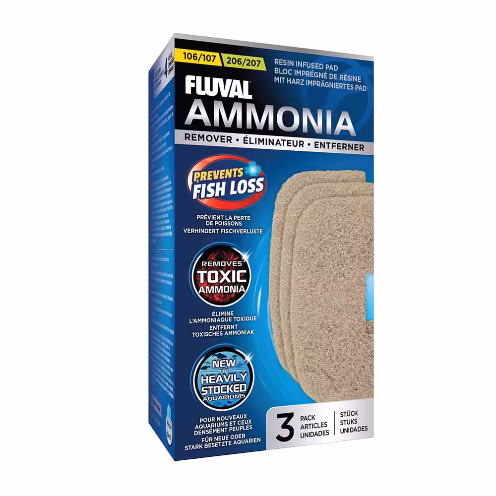 Ammonia Remover for 106/206, 107/207 Canister Filter, 3-Pack – A257