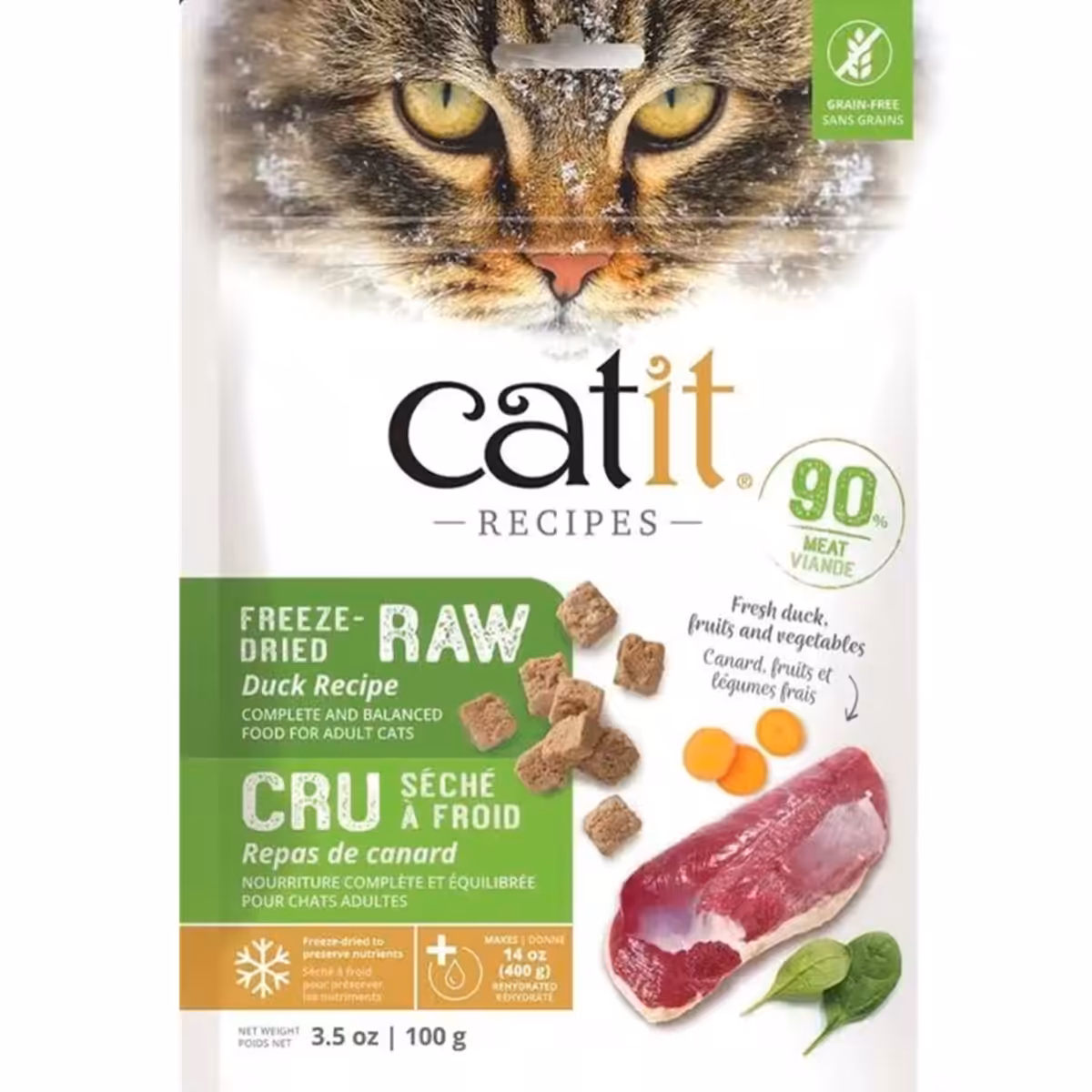 Catit Cat Food Freeze-Dried RAW Duck Recipe 100g | Grain Free Cat Food