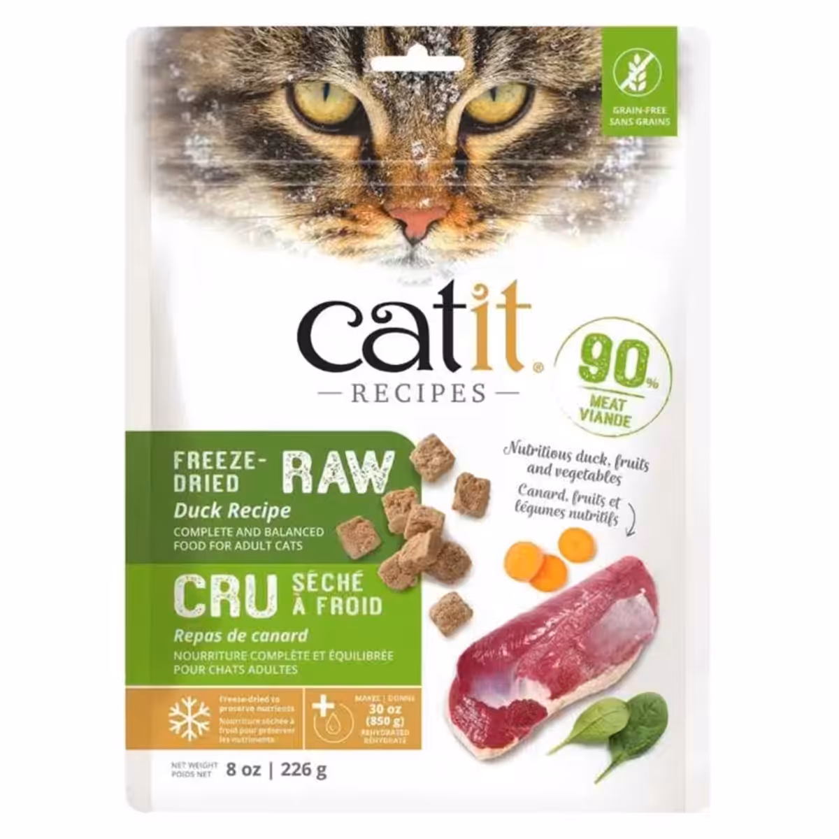 Catit Cat Food Freeze-dried RAW Duck Recipe 226g