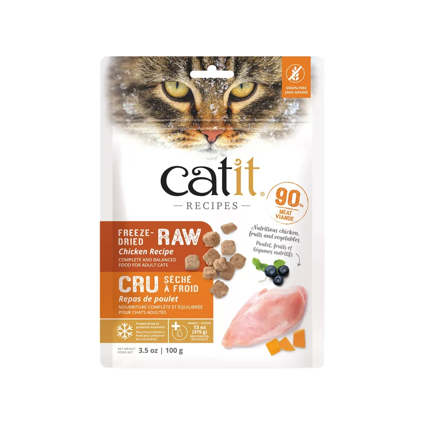 IndieFur - Branded Online Aquarium Store in India. Catit Cat food Freeze-dried Raw Chicken Recipe 100g | Grain free cat diet