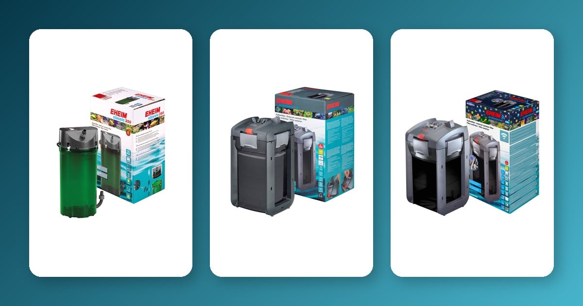 EHEIM Canister Filters Compared: Classic vs professionel 4 vs professionel 5e EHEIM Classic 350, professionel 4 800 and professionel 5e 700 canister filters compared side by side