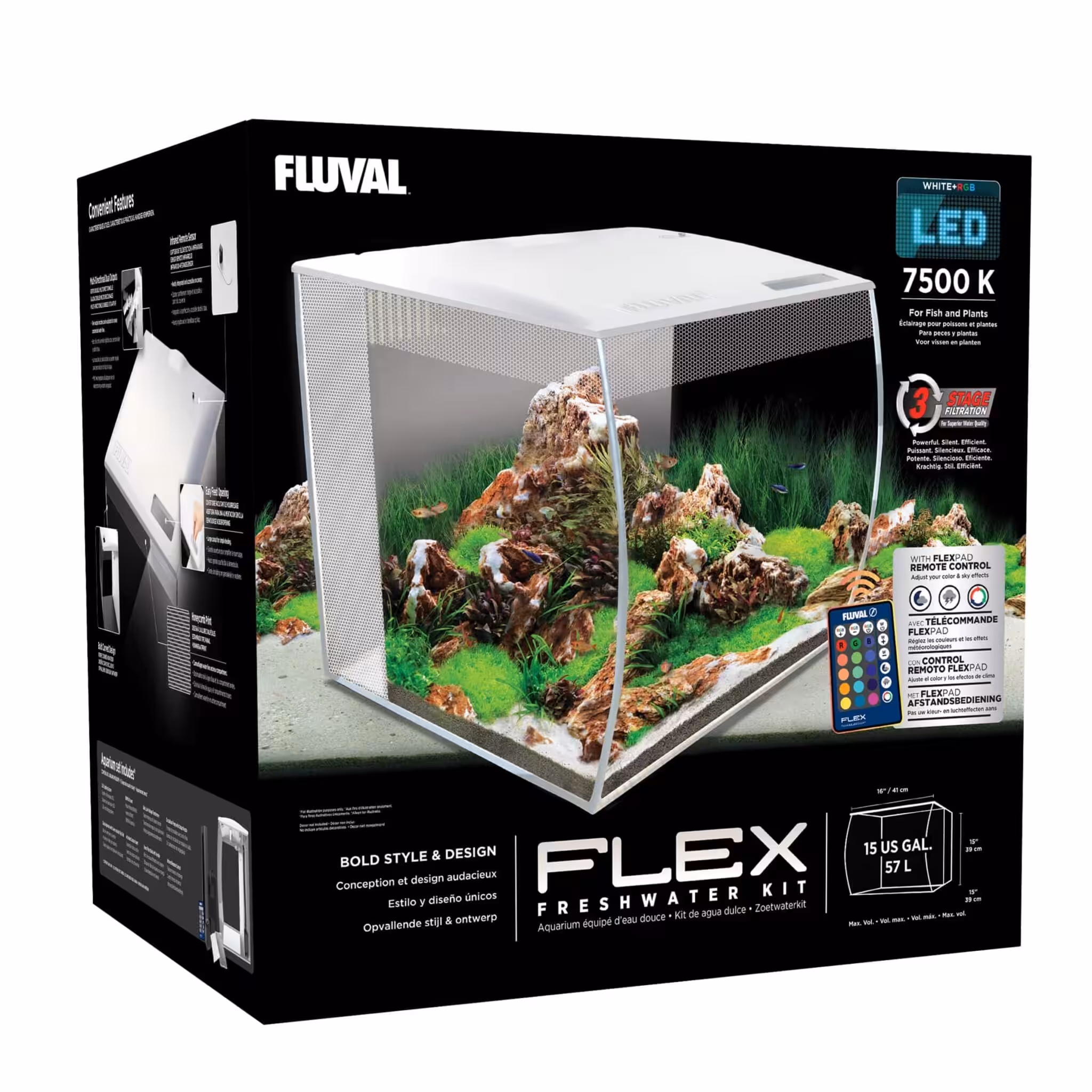 Flex Aquarium Kit, 15 US Gal / 57 L (White)