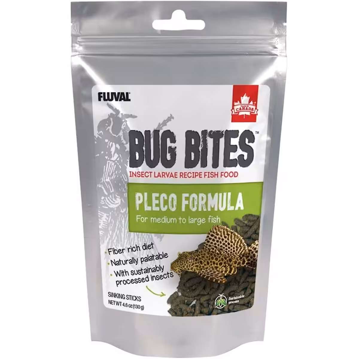 Fluval Bug Bites Bottom Feeder Formula – Medium to Large – 17-20 mm sticks – 130 g- A6363