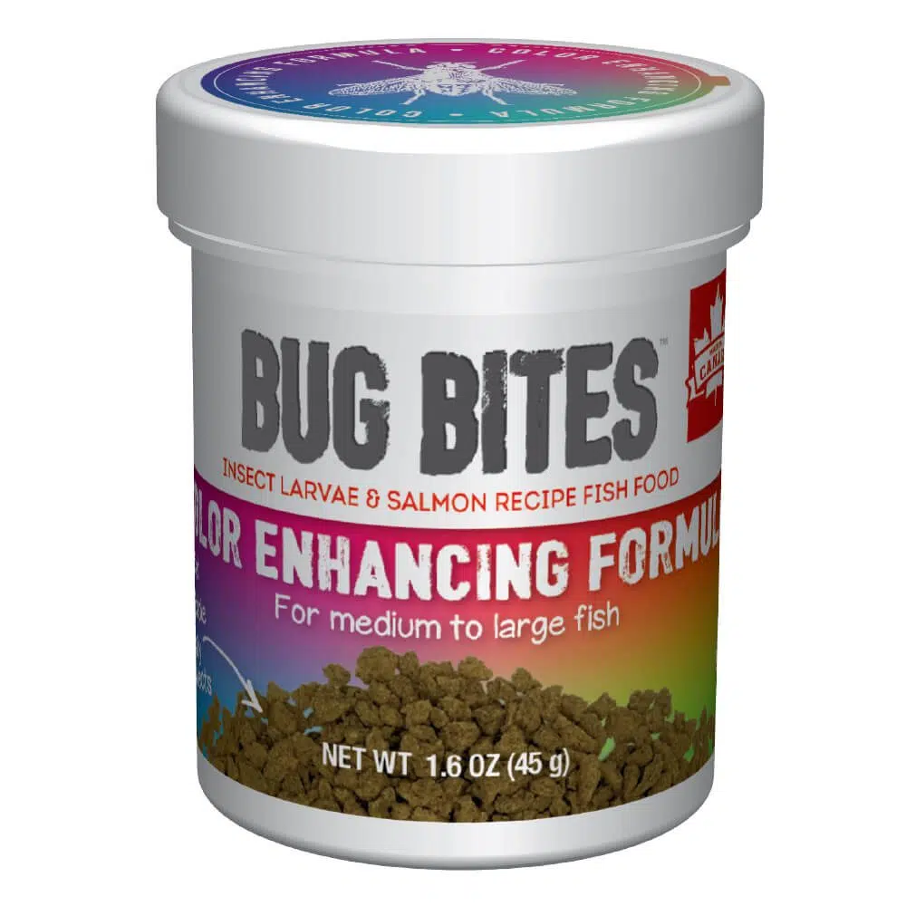 IndieFur - Branded Online Aquarium Store in India. Fluval Bug Bites Colour Enhancing Granules Medium-Large (45g)