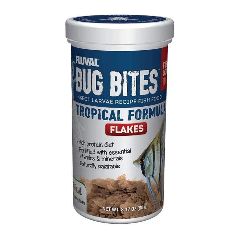 Fluval Bug Bites Tropical Flakes 90g – A7332