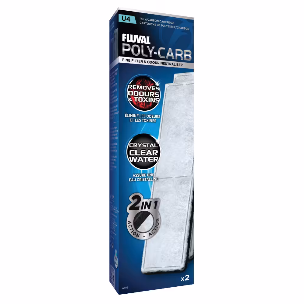 Fluval Poly-Carb Cartridge for U4 Underwater Filter, 2-Pack – A492
