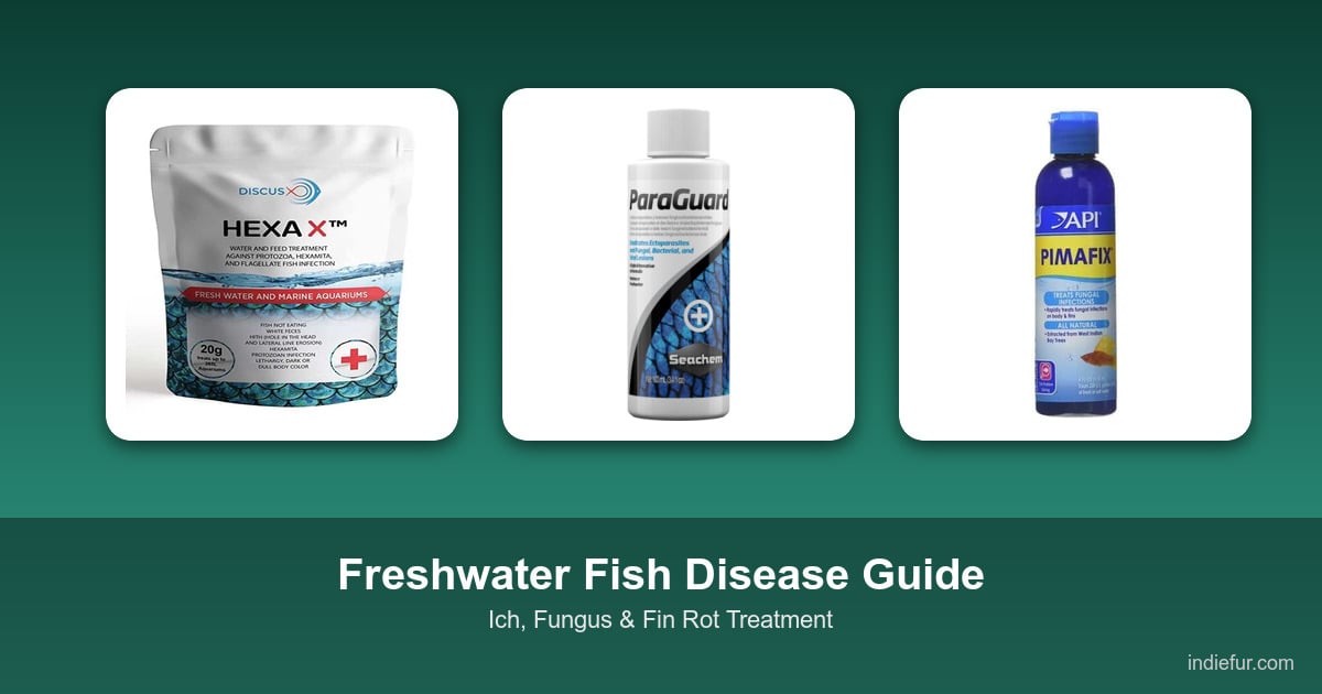 DiscusX HexaX, Seachem ParaGuard and API Pimafix freshwater fish disease medications