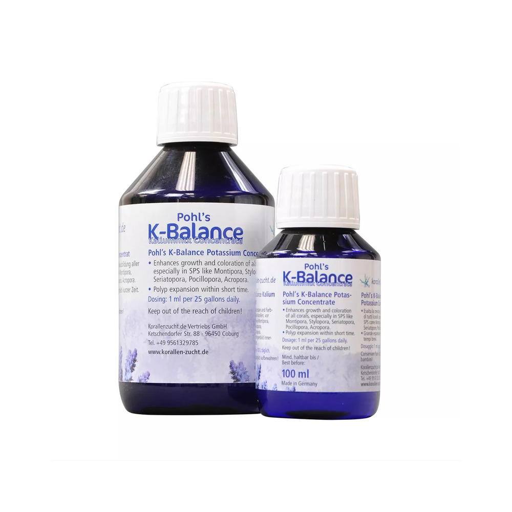 Korallen-Zucht Pohl’s K-Balance Potassium Concentrate 250 ml Korallen-Zucht Pohl’s K-Balance Potassium Concentrate