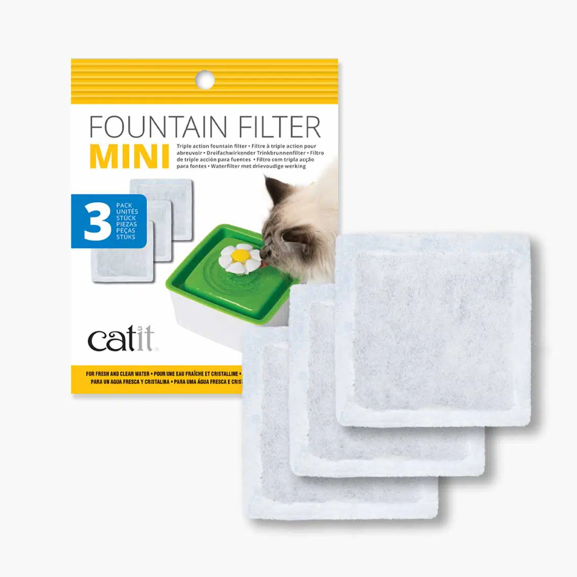 Catit Mini Fouantain Triple Action Filter - Pack 3