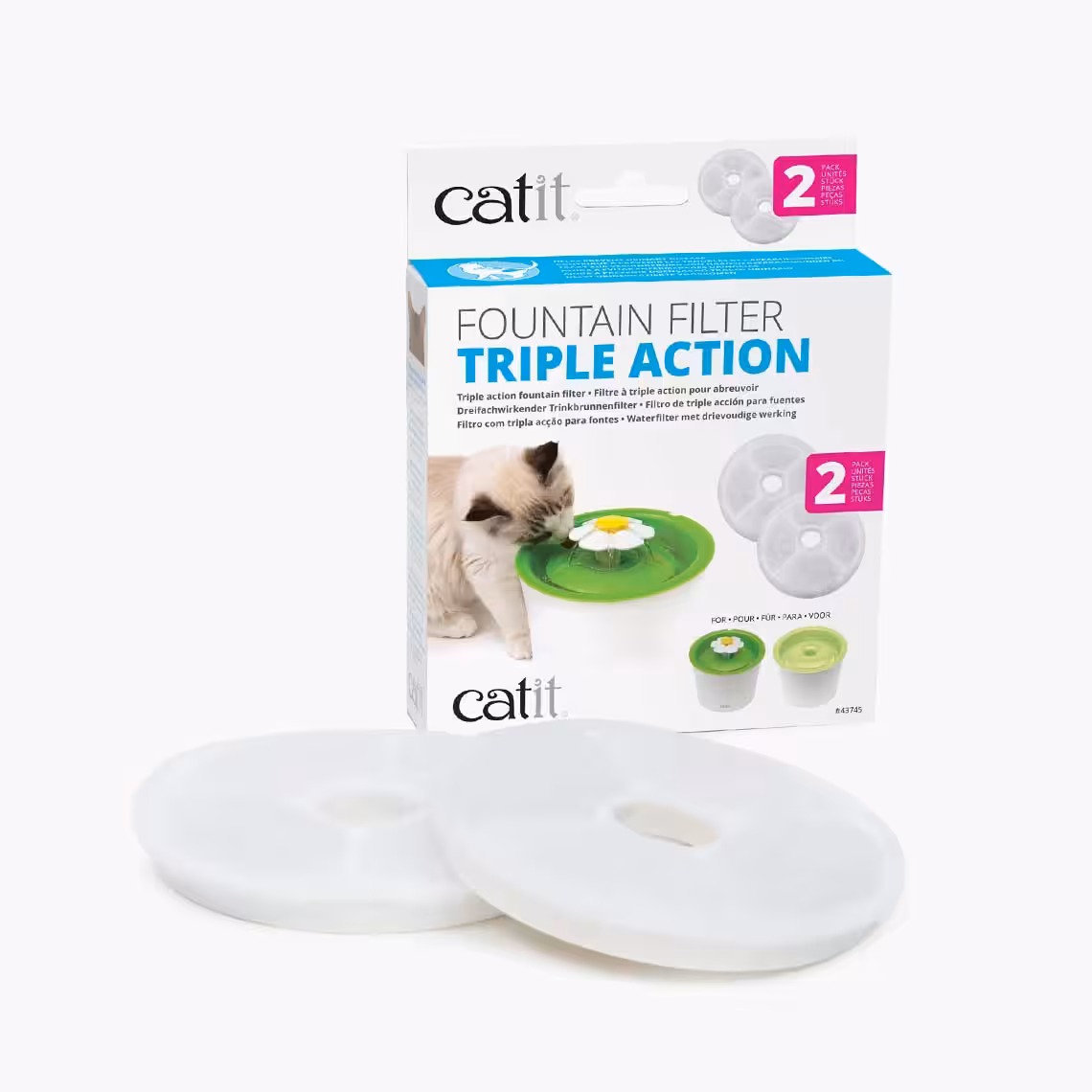 Catit Flower Fountain Triple Action Filter - Pack 2