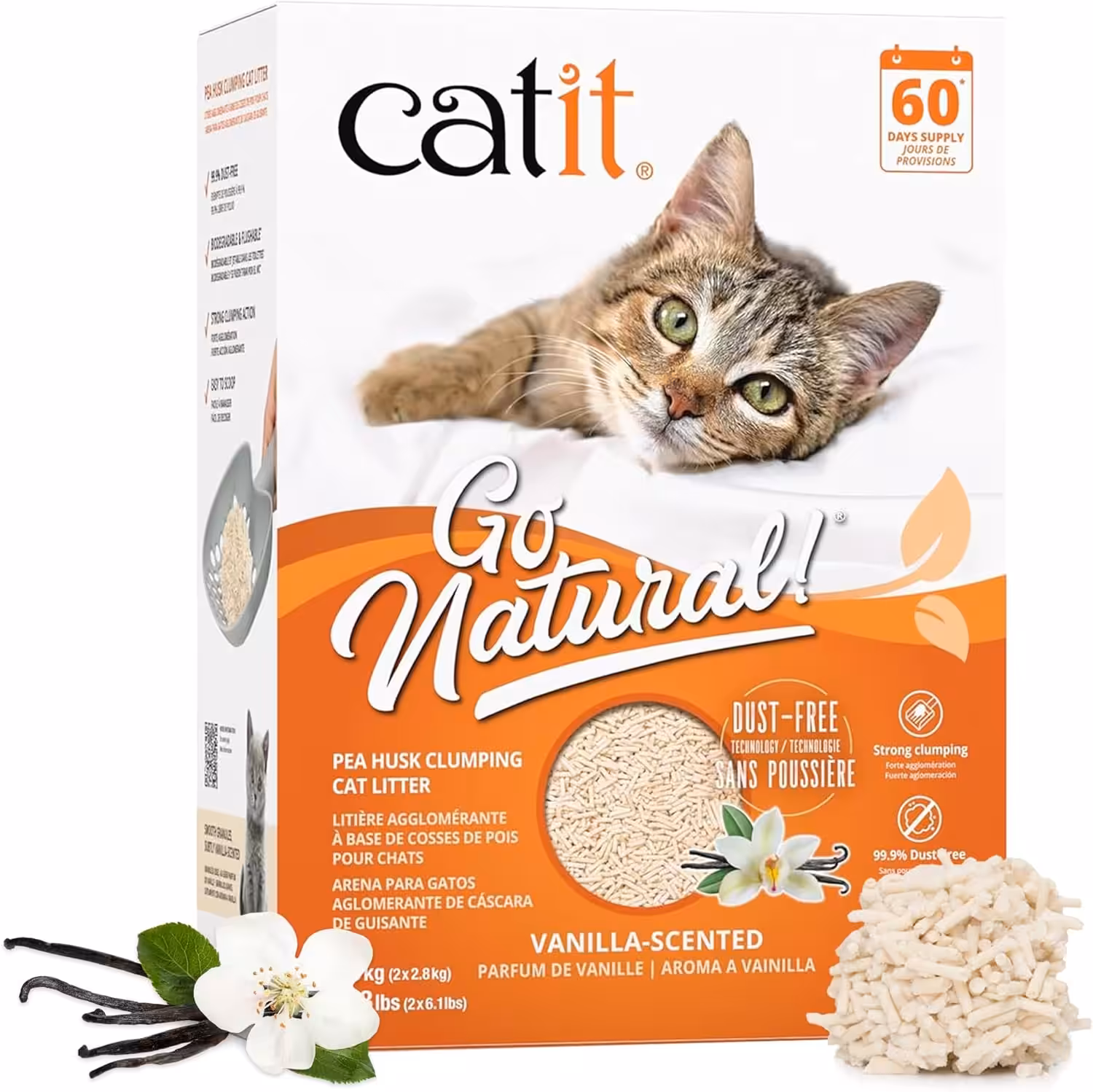 Catit Go Natural Pea Husk Clumping Top rated Cat Litter: Vanilla-scented