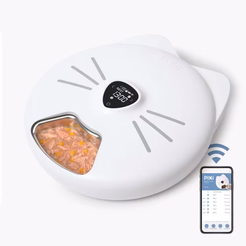 Catit PIXI Smart 6-Meal Feeder Automatic Cat Feeder with Stainless Steel Tray