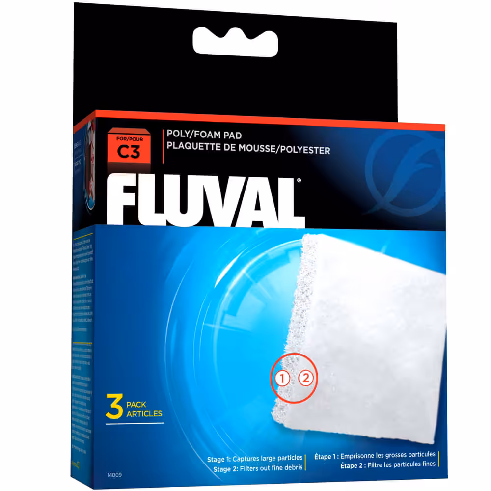 Fluval C3 Poly Foam Pad: 3 Pcs