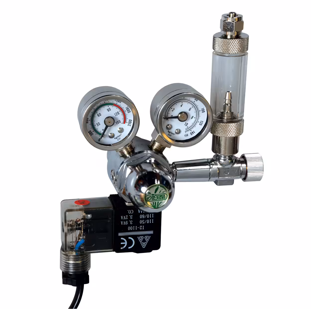 ISTA Twin Gauge CO2 Controller with Bubble counter & Check valve
