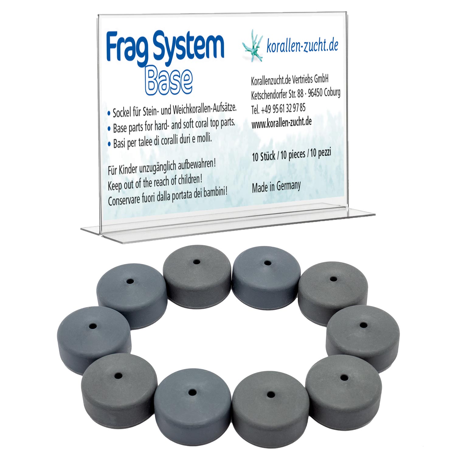 Korallen-Zucht Frag System Base / Sockel - 10 pcs
