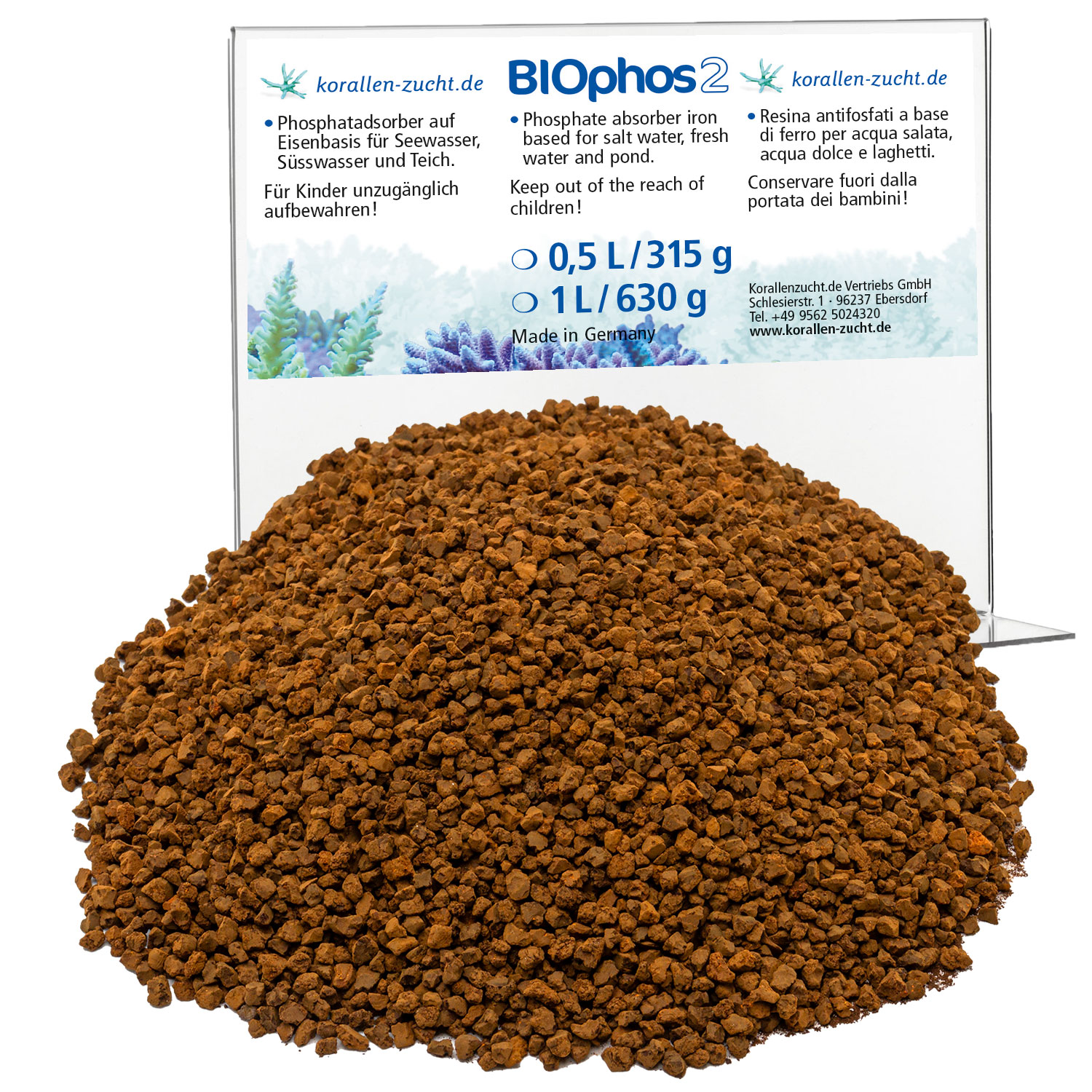 Korallen-Zucht Biophos 2 Iron Based - 1000 ml